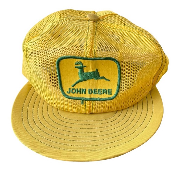 John Deere Other - Rare Vintage 70s John Deere Yellow Mesh Trucker Hat SnapBack